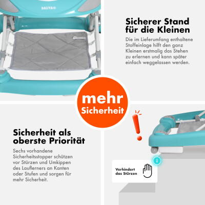 Daliya® BELLINO 4in1 Spiel- und Lauflernwagen (Petrolgrün)