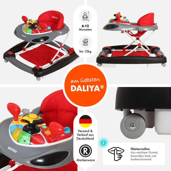 Daliya® BELLINO 4in1 Spiel- und Lauflernwagen (Rot)