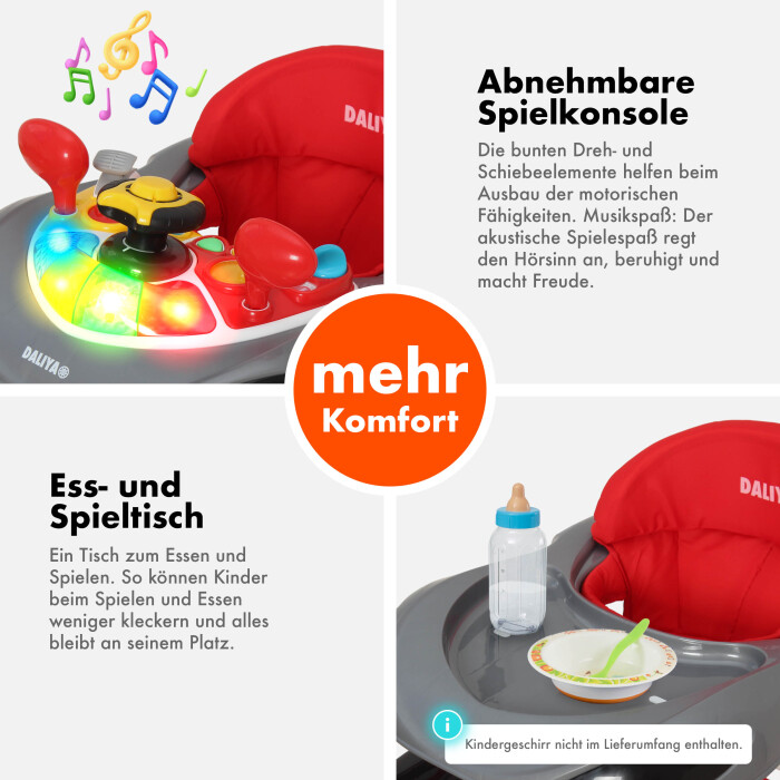 Daliya® BELLINO 4in1 Spiel- und Lauflernwagen (Rot)