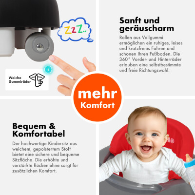 Daliya® BELLINO 4in1 Spiel- und Lauflernwagen (Rot)