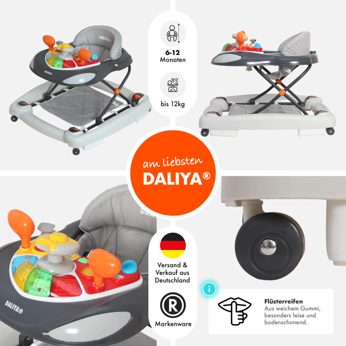 Daliya® BELLINO 4in1 Spiel- und Lauflernwagen (Grau)