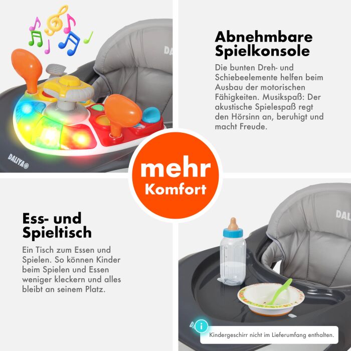 Daliya® BELLINO 4in1 Spiel- und Lauflernwagen (Grau)