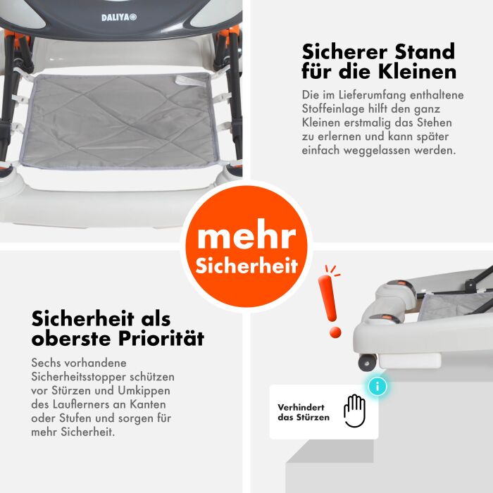 Daliya® BELLINO 4in1 Spiel- und Lauflernwagen (Grau)