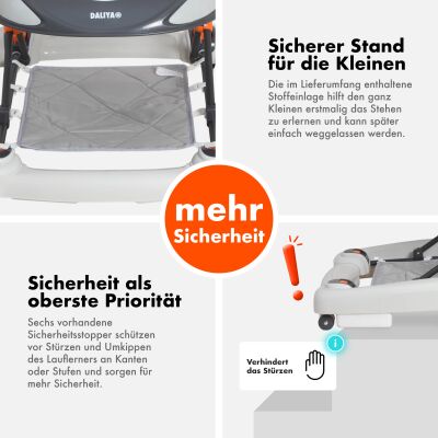 Daliya® BELLINO 4in1 Spiel- und Lauflernwagen (Grau)