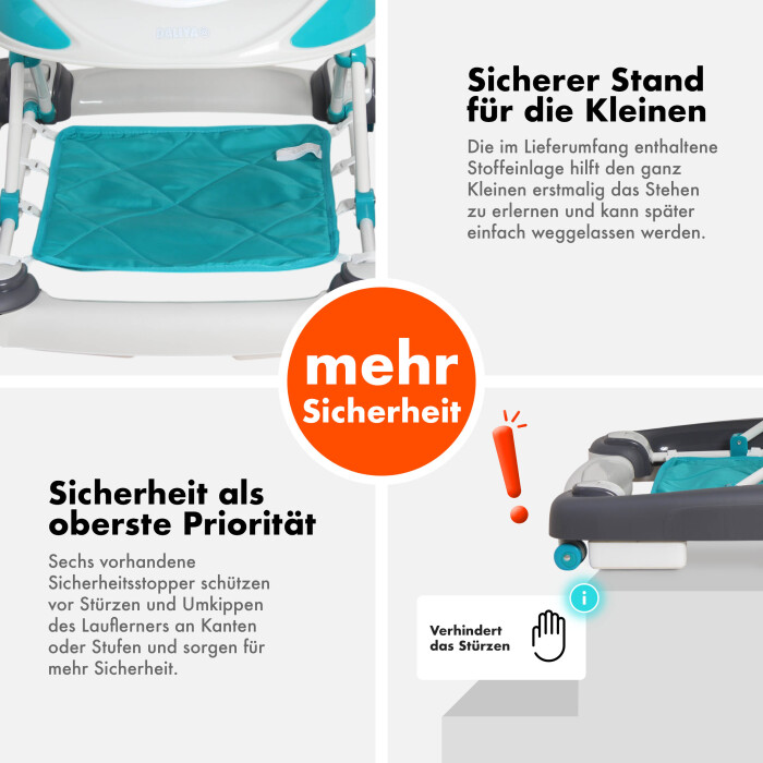 Daliya® BELLINO 4in1 Spiel- und Lauflernwagen (Türkis)