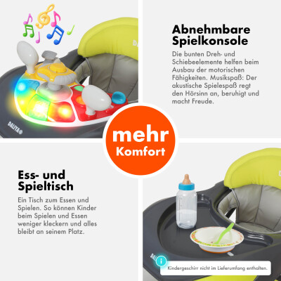 Daliya® BELLINO 4in1 Spiel- und Lauflernwagen (Limonengrün)