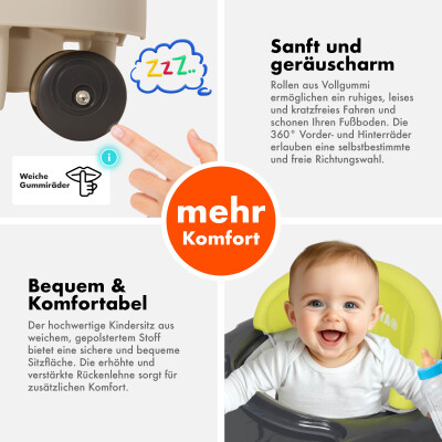 Daliya® BELLINO 4in1 Spiel- und Lauflernwagen (Limonengrün)