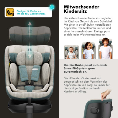 Daliya® BRAVO 360° i-Size Auto-Kindersitz (Hellgrün)