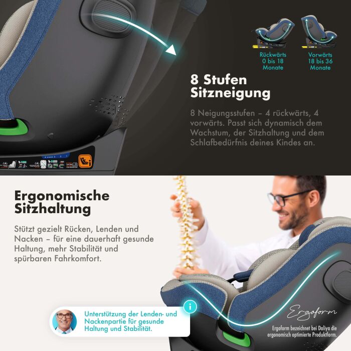 Daliya® BRAVO 360° i-Size Auto-Kindersitz (Hellblau)