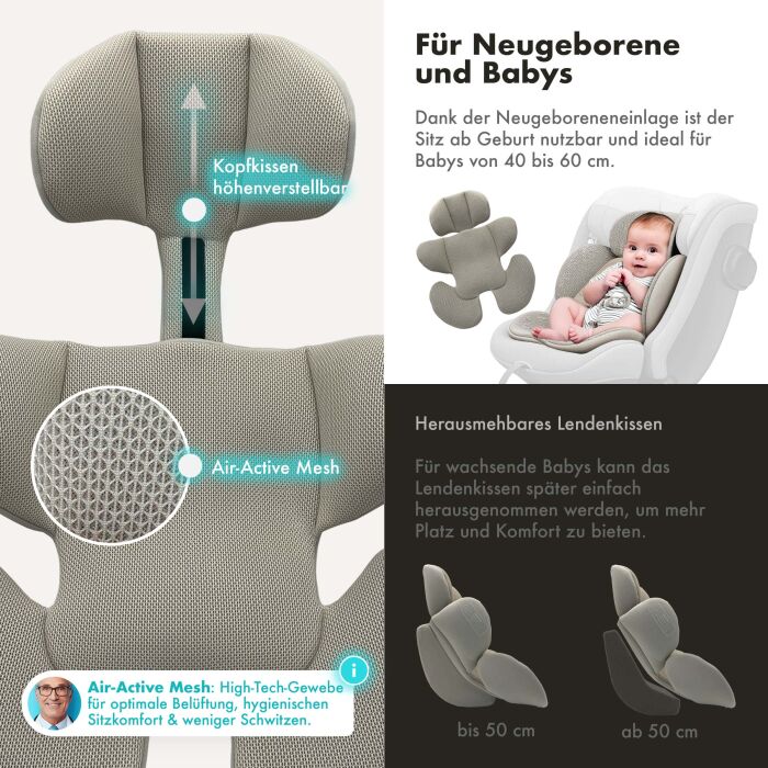 Daliya® BRAVO 360° i-Size Auto-Kindersitz (Hellblau)
