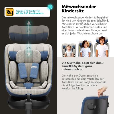 Daliya® BRAVO 360° i-Size Auto-Kindersitz (Hellblau)