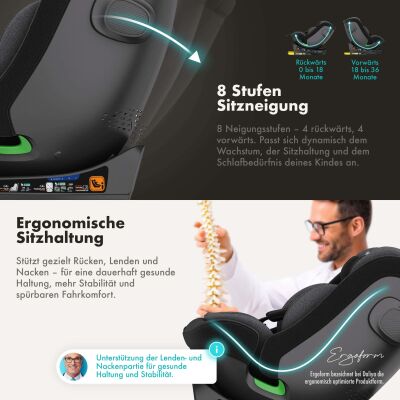 Daliya® BRAVO 360° i-Size Auto-Kindersitz (Schwarz)