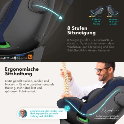 Daliya® BRAVO 360° i-Size Auto-Kindersitz (Dunkelblau)