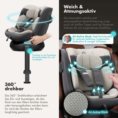 Daliya® BRAVO 360° i-Size Auto-Kindersitz (Dunkelgrau)