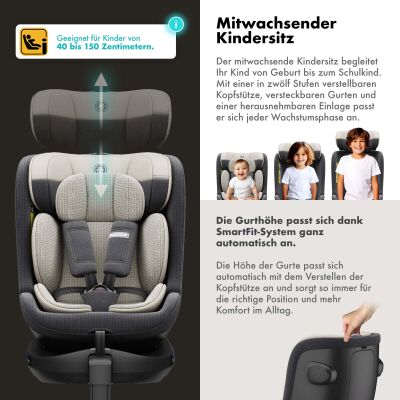 Daliya® BRAVO 360° i-Size Auto-Kindersitz (Dunkelgrau)