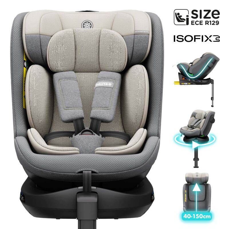 Daliya® BRAVO 360° i-Size Auto-Kindersitz (Hellgrau)