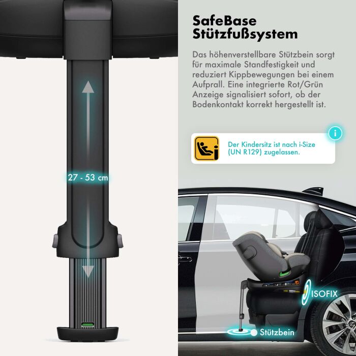 Daliya® BRAVO 360° i-Size Auto-Kindersitz (Hellgrau)