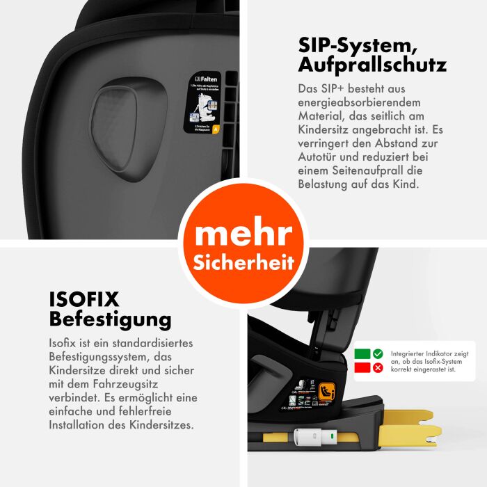 Daliya® JOYMAX i-Size Kinderautositz 76-150cm (Schwarz)