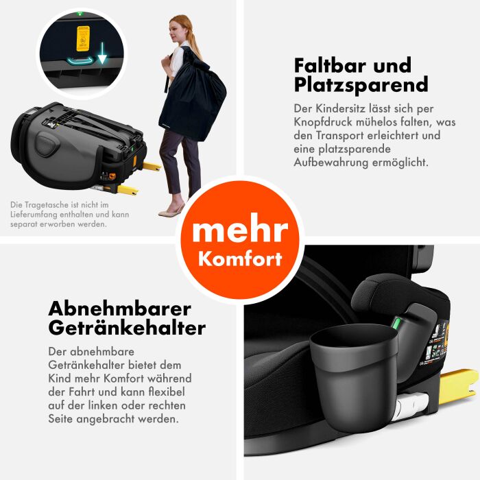 Daliya® JOYMAX i-Size Kinderautositz 76-150cm (Schwarz)