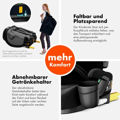 Daliya® JOYMAX i-Size Kinderautositz 76-150cm (Schwarz)