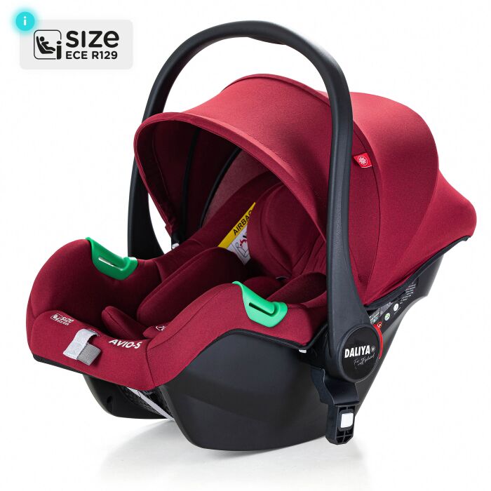 Daliya® BAMBIMO 3in1 Kinderwagen und Buggy mit Auto-Babyschale, XXL-Set (Bordeauxrot - Gold)