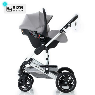 Daliya® BAMBIMO 3in1 Kinderwagen und Buggy mit Auto-Babyschale, XXL-Set (Schwarz - Gold)