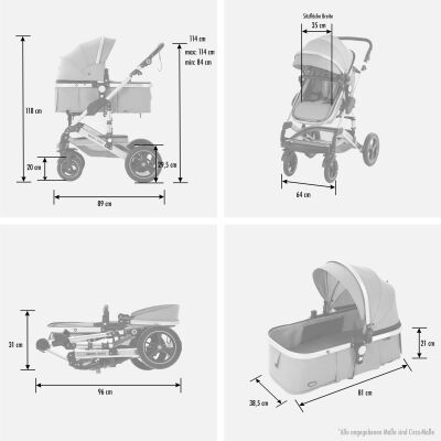 Daliya® BAMBIMO 2in1 Kinderwagen & Buggy (Farbauswahl)