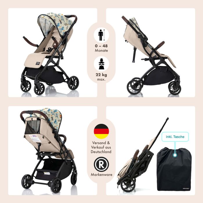 Daliya® YOOPI Reisebuggy, kompakt faltbar, mit...