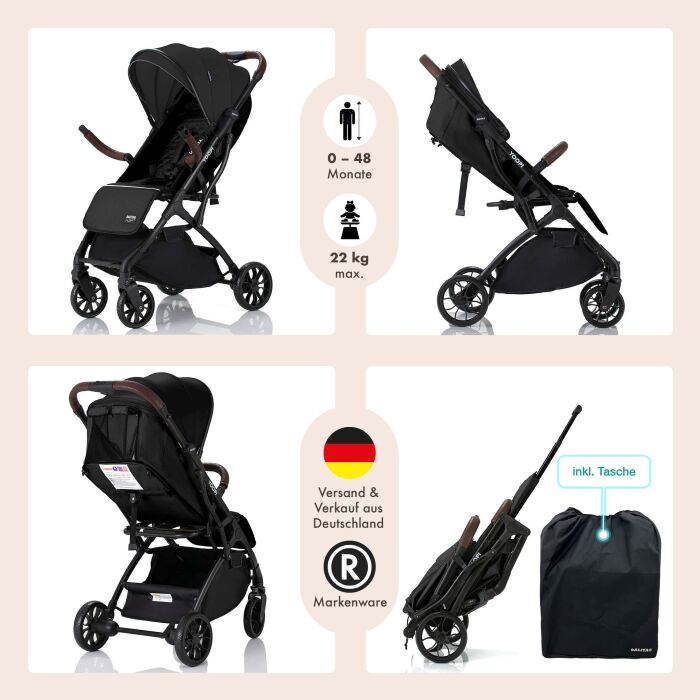 Daliya® YOOPI Reisebuggy, kompakt faltbar, mit...