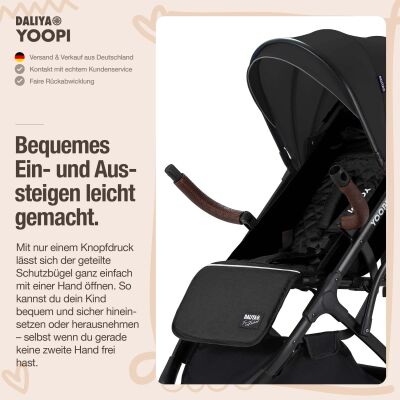 Daliya® YOOPI Reisebuggy, kompakt faltbar, mit Teleskopgriff, Flugzeug Buggy