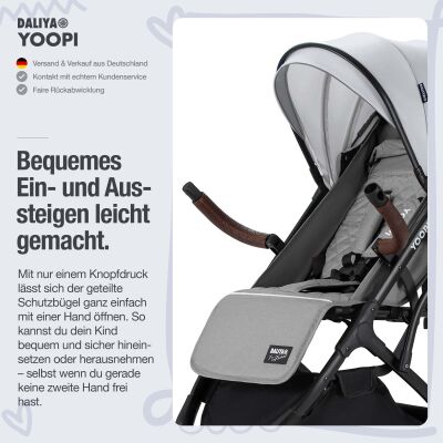 Daliya® YOOPI Reisebuggy, kompakt faltbar, mit Teleskopgriff, Flugzeug Buggy