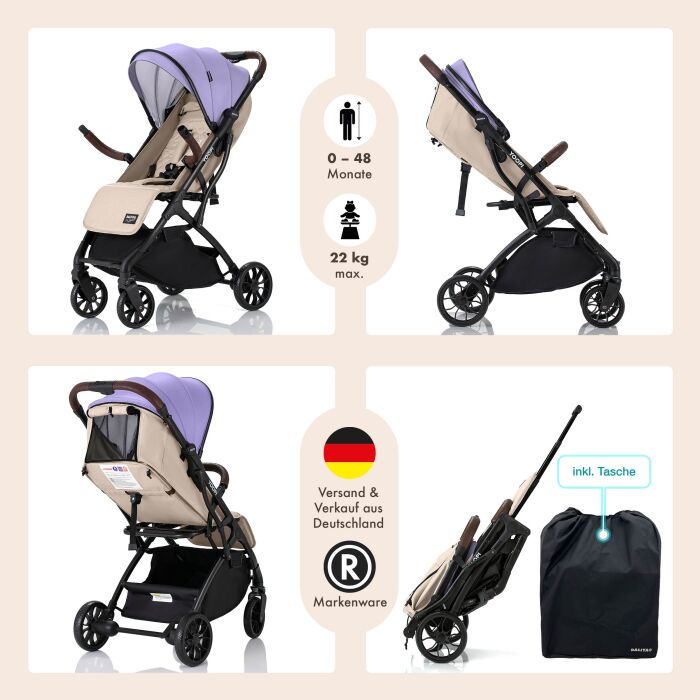 Daliya® YOOPI Reisebuggy, kompakt faltbar, mit...